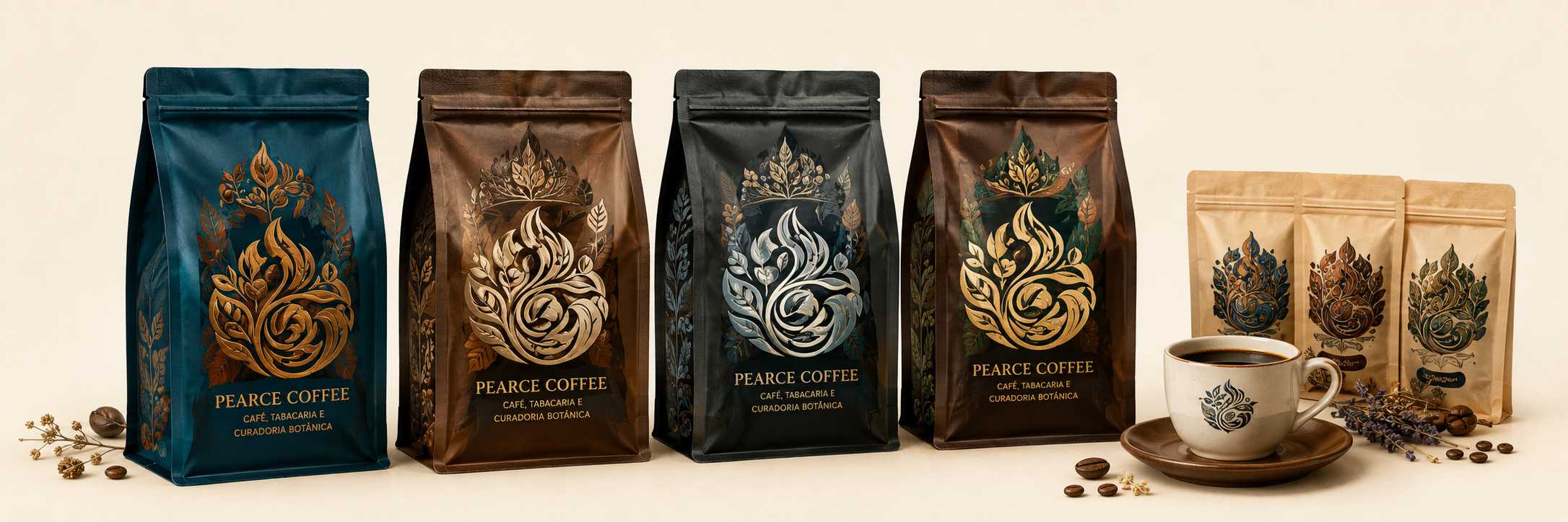 Grupo de embalagens de cafés Pearce Coffee